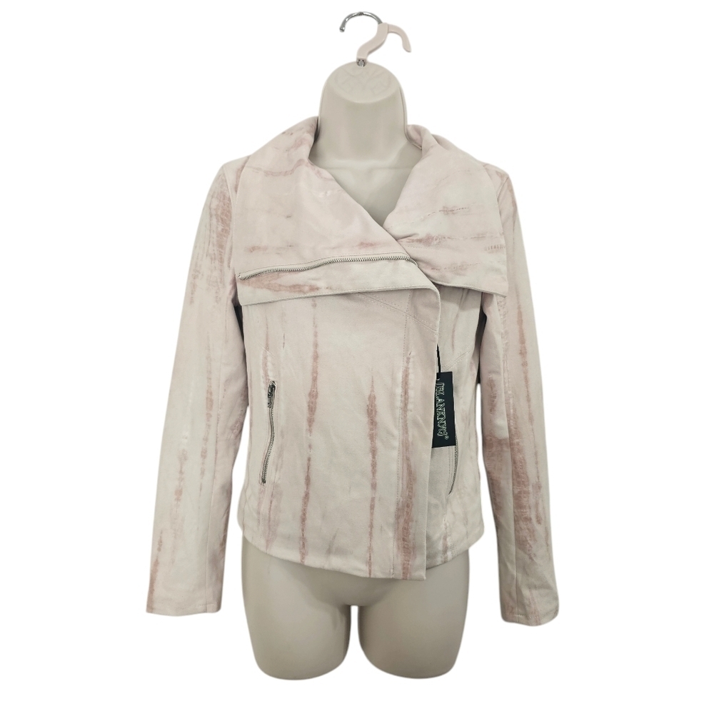 BLANK NYC Faux Suede Moto Jacket Hippie Dippie Pink Size XS NWT